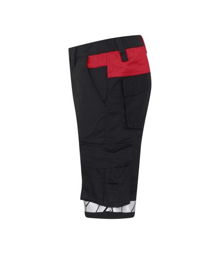 Mens Progression Work Shorts Black Red Projob