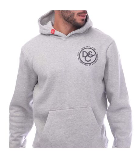 Mens Macksony Graphic Hoodie Grey Marl Duck And Cover