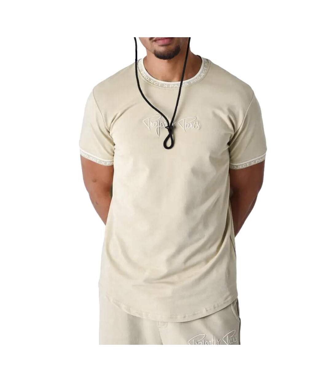 T-Shirt beige/blanc homme project x paris 2511114-1