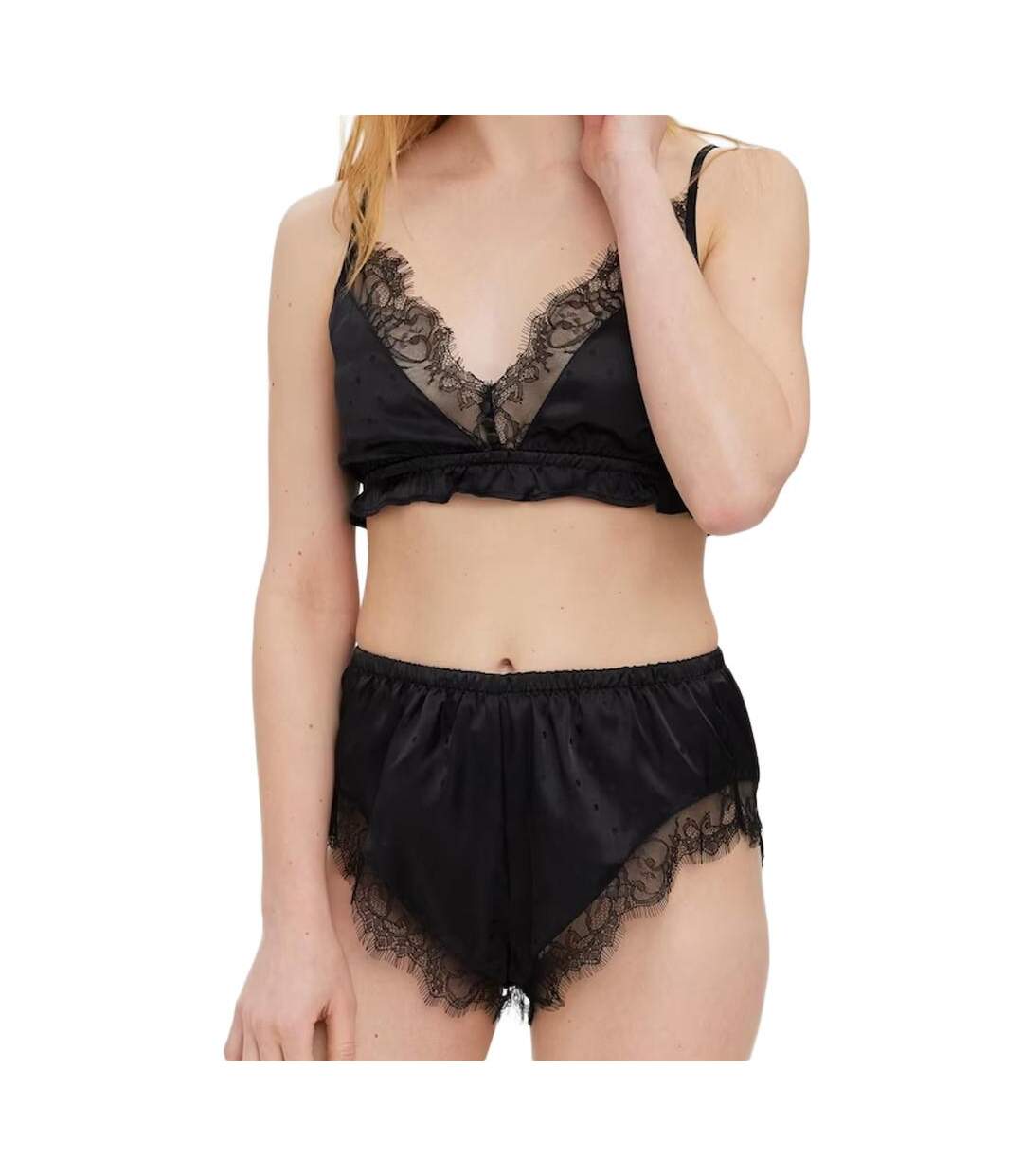 Pyjama Noir en dentelle Femme Vero Moda Anneli - S-1