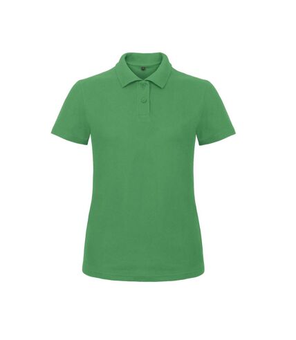 B&C Womens/Ladies ID.001 Plain Short Sleeve Polo Shirt (Kelly Green)