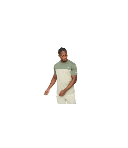 Mens Castlebay Short-sleeved T-shirt Light Olive Crosshatch