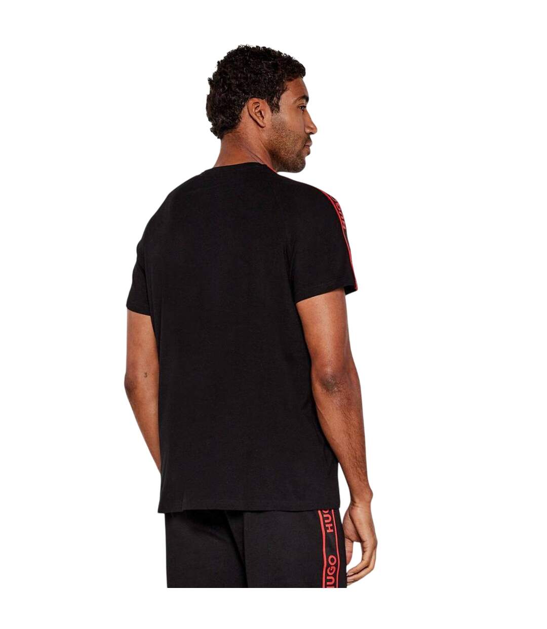 Mens Logo Taped T-shirt Black Hugo-3
