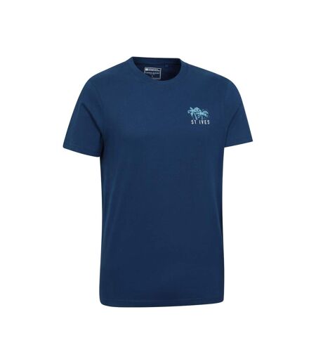 Mens St Ives Printed Organic T-shirt Navy Mountain Warehouse