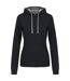 Sweat à capuche contrastée - Femme - K465 - noir et gris clair