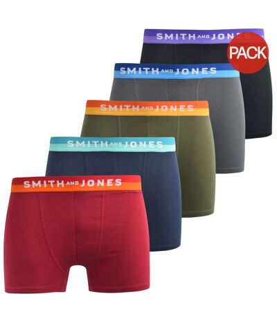 Pack of 5  Mens jaspin boxer shorts  multicoloured Smith & Jones