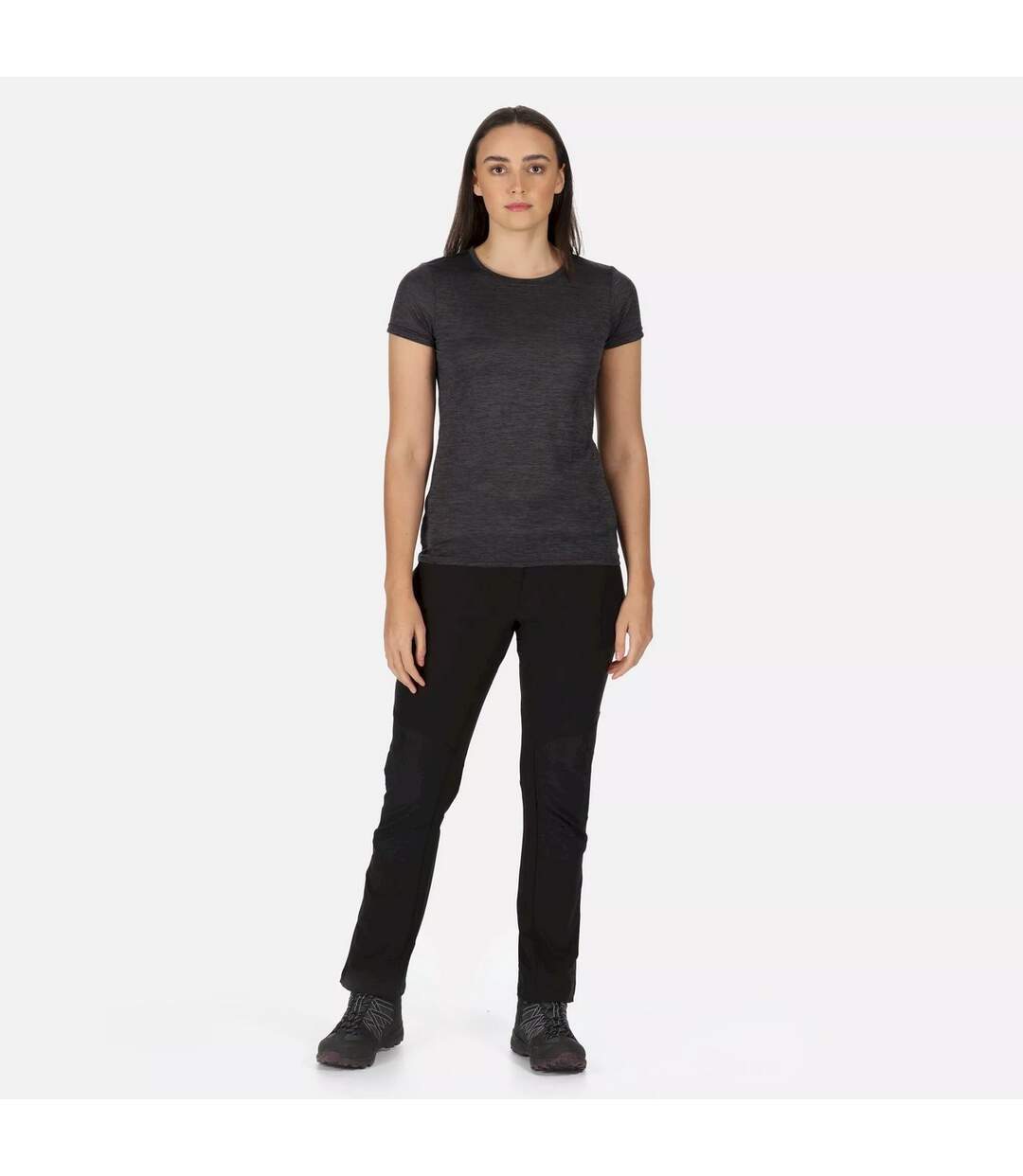 Womens/ladies Questra Iv Stretch Hiking Trousers Black Regatta-1