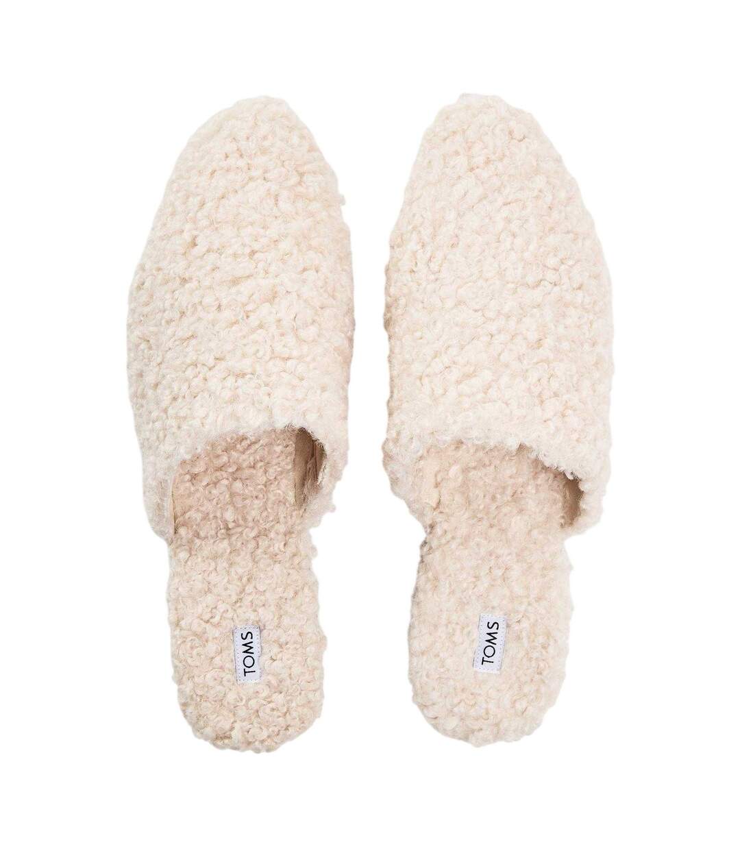 Womens/ladies Jade Slippers White Toms-3