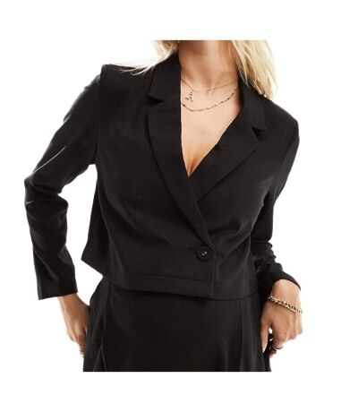 Blazer Court Noir Femme Mamalicious Glitter - L