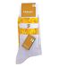 Farah - 2 Pairs Mens Cotton Ribbed White Sports Socks with Red Blue Yellow Stripes-2