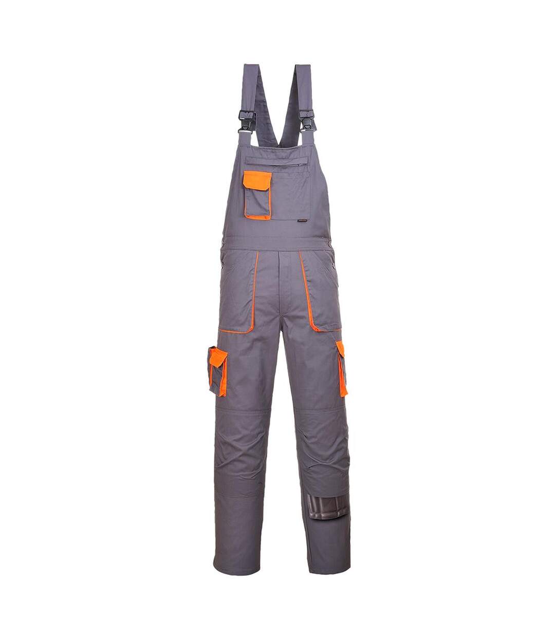 Mens texo contrast bib and brace overall grey Portwest-1