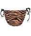 Womens/ladies Tiger Print Side Tie Bikini Bottoms Black Brown SoulCal-2