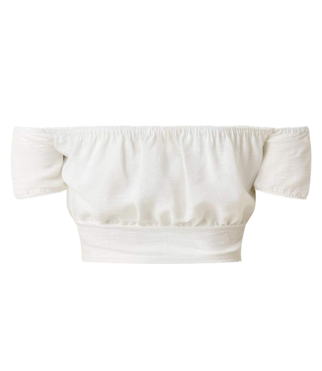Womens/ladies Alba Bandeau Crop Top White Grace Jacob-2