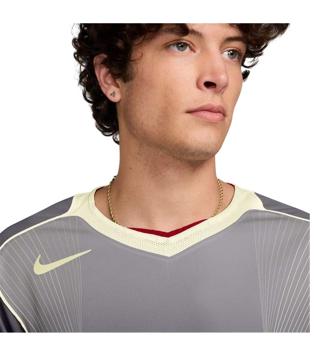 T-shirt Manches Courtes Motif/style Logo T90 Homme Gris Clair Nike-3