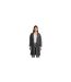 Womens/ladies Notch Neck Relaxed Fit Coat Dark Grey Pieces-1
