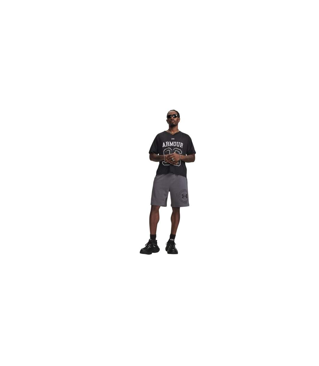 Short Motif/style Imprimé Graphique Rival Homme Gris Noir Under Armour-1