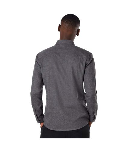 Mens brushed twill long-sleeved shirt charcoal Burton