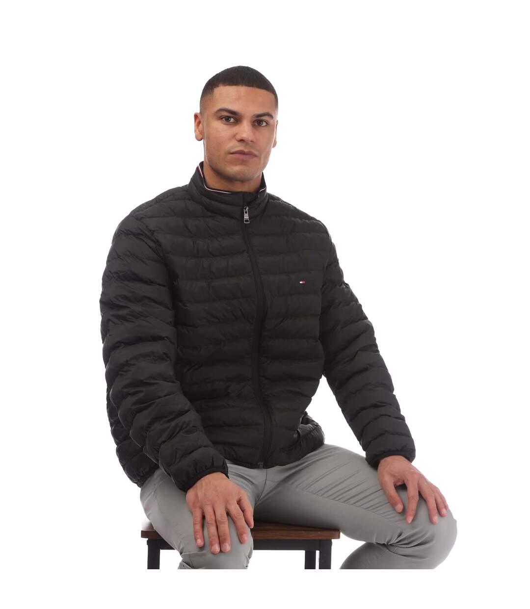 Mens Recycled Packable Padded Jacket Black Tommy Hilfiger-4