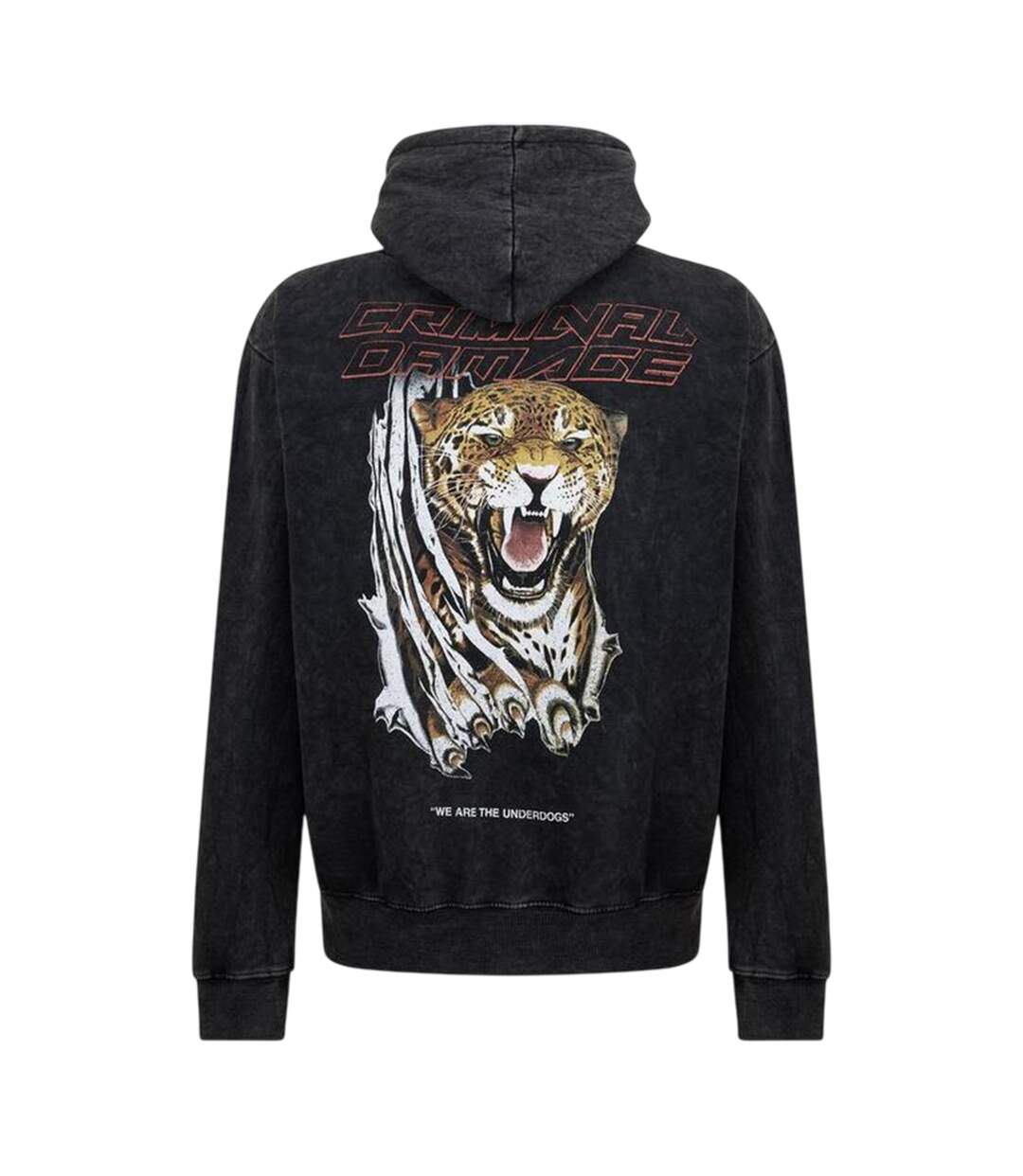 Sweat À Capuche Avec Cordons Motif/style À Capuche Underdog Homme Noir Délavé Criminal Damage-2