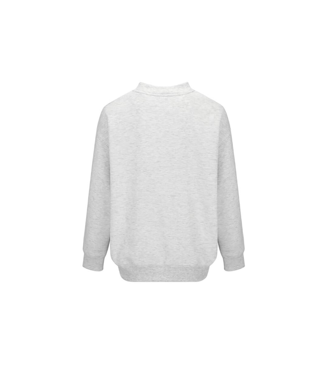 Womens/ladies Plain Polycotton Crew Neck Jumper Ice Grey Marl Slazenger-2