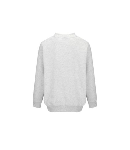 Womens/ladies Plain Polycotton Crew Neck Jumper Ice Grey Marl Slazenger
