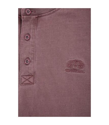 Mens noah organic henley t-shirt burgundy Animal