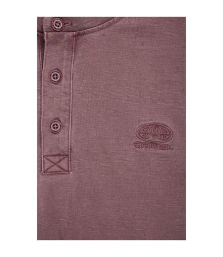 Mens noah natural henley t-shirt burgundy Animal