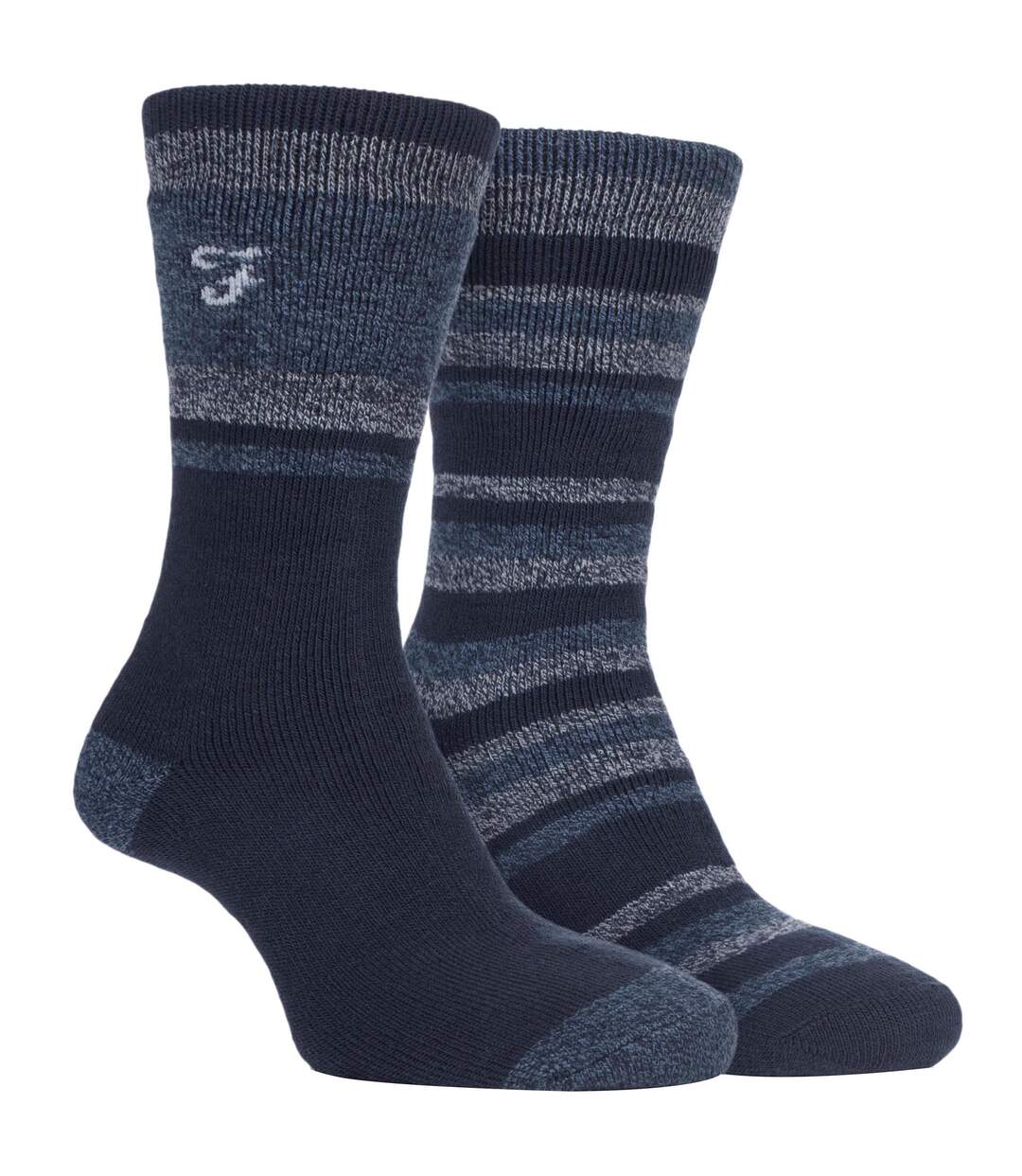 Farah - 2 Paires Homme Hiver Chaudes Polaire Chaussettes avec Fantaisie Rayées