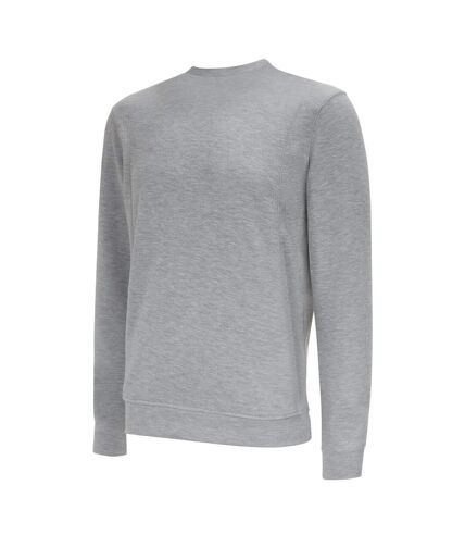 Umbro Mens Pro Stacked Logo Fleece Pullover (Grey Marl/Black)