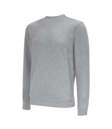 Umbro Mens Pro Stacked Logo Fleece Pullover (Grey Marl/Black) - UTUO110