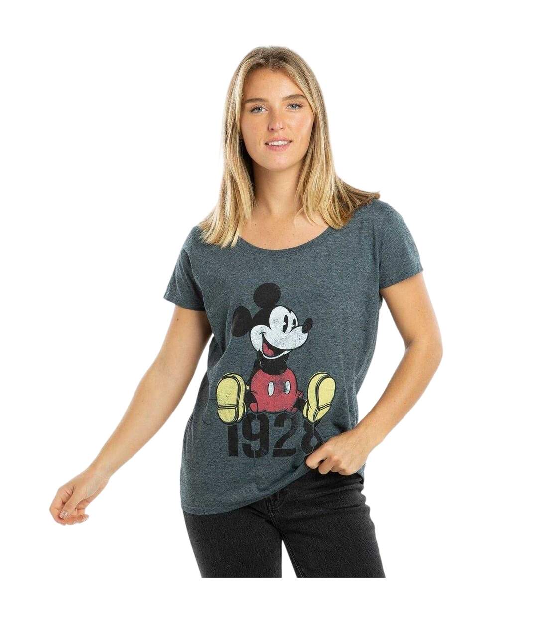 T-shirt Femme Gris Mickey Mouse-4