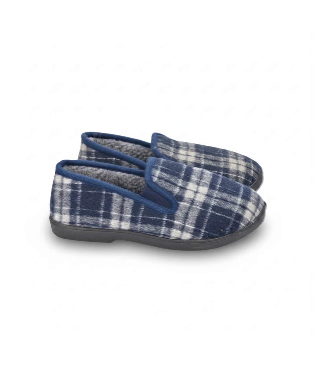 OZABI Pantoufles Charentaises Homme Fourrées Carreaux Écossais Antidérapantes-3