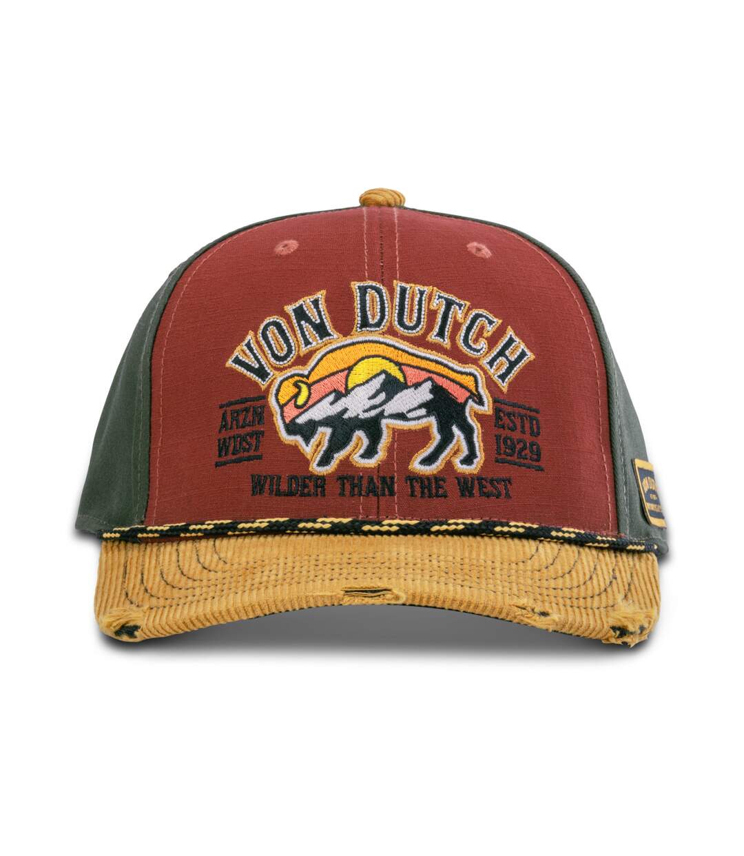 Casquette semi curve premium effet usé avec broderie Wilder Vondutch-2