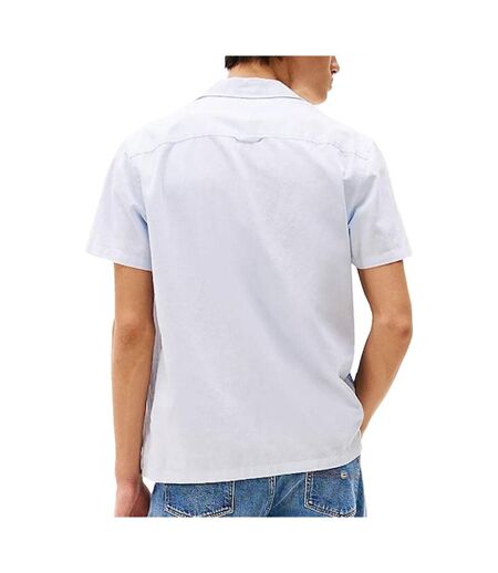 Chemisette bleu clair homme tommy hilfiger linen blend camp-aruba - l