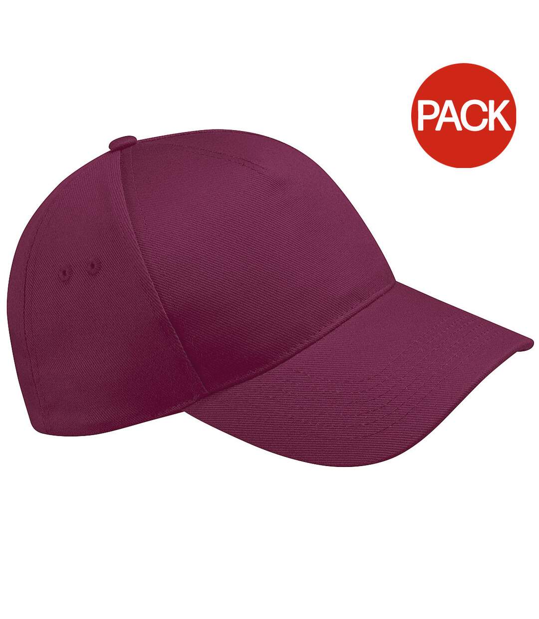 Lot de 2  casquettes de baseball adulte bordeaux Beechfield-1