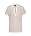 Womens/ladies Enelina Striped Linen Blend Polo Shirt Multicoloured Boss-1