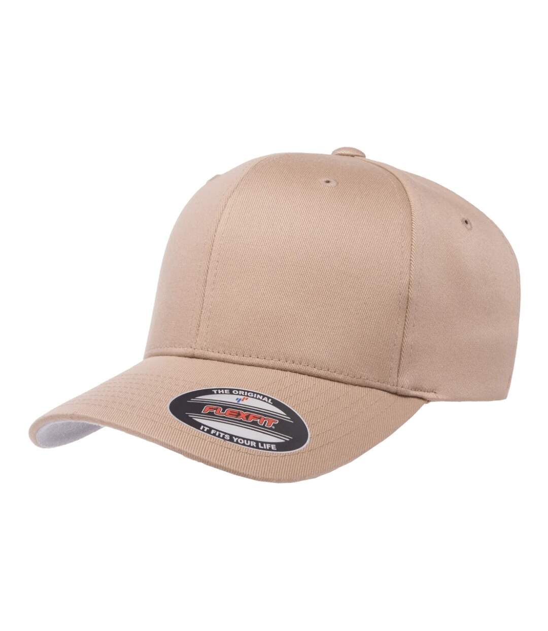 Childrens/kids Wooly Combed Baseball Cap Khaki Flexfit-3