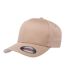 Childrens/kids Wooly Combed Baseball Cap Khaki Flexfit-3