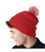 Unisex Adult Beanie Classic Red White Beechfield-4