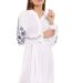 Robe estivale mi-longue manches longues blanc Selmark Mare