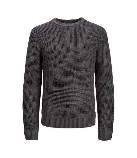Pull Manches Longues Motif/style Texturé Homme Anthracite Jack And Jones