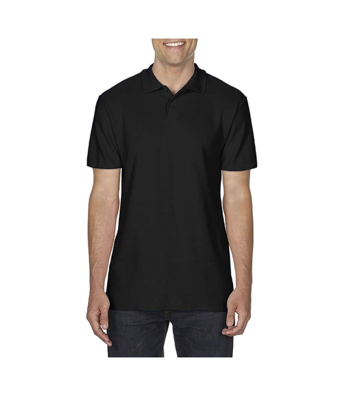 Gildan Softstyle Mens Short Sleeve Double Pique Polo Shirt (Black)