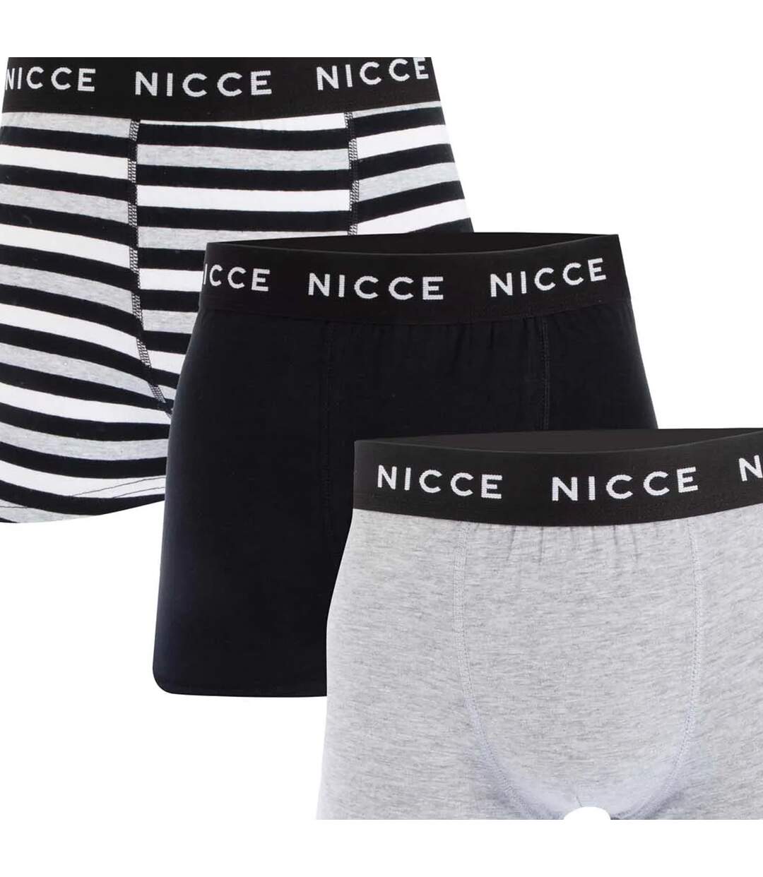 Boxers homme gris / noir / blanc Nicce-3