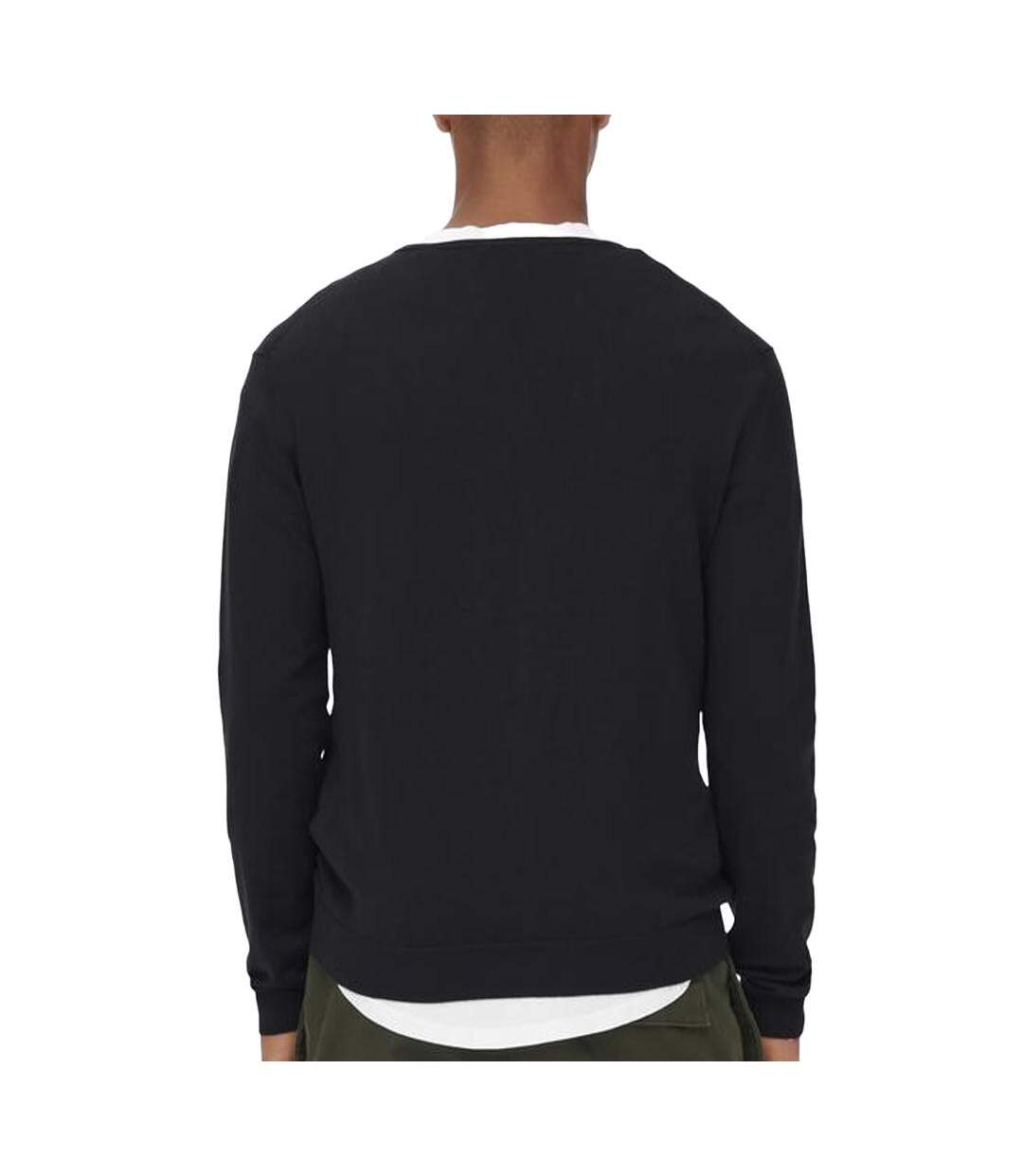 Pull noir homme only & sons life crew knit-2