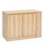 Ilot central 2 portes et 6 niches effet bois naturel ABANA - Beige-1