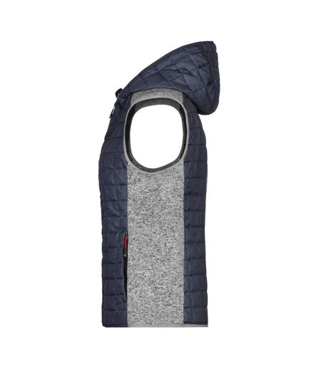 Veste Hybride Femme Gris Clair Chiné Anthracite James And Nicholson