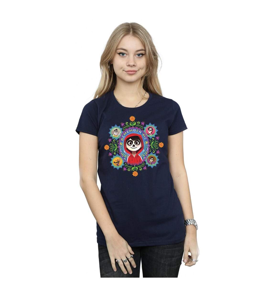 Disney - T-shirt COCO REMEMBER ME - Femme (Bleu marine) - UTBI14267-2