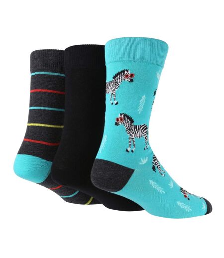 Wild Feet - 3 Paires Chaussettes Cotone Homme | Chaussettes Fantaisie Motif