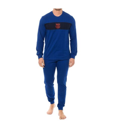 FC Barcelona winter pajamas for men: round neck, long sleeves. Comfort and style for fans.