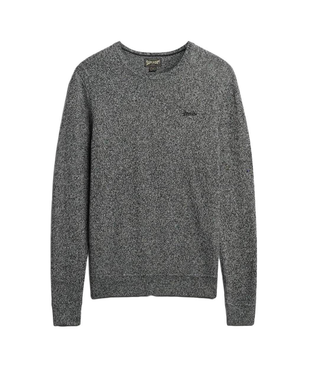 Pull gris chiné homme superdry essential slim fit jumper-2